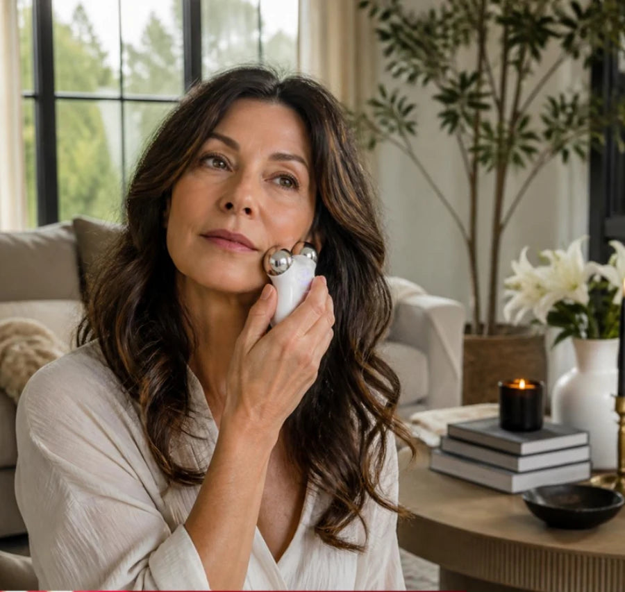 A member using a device at home