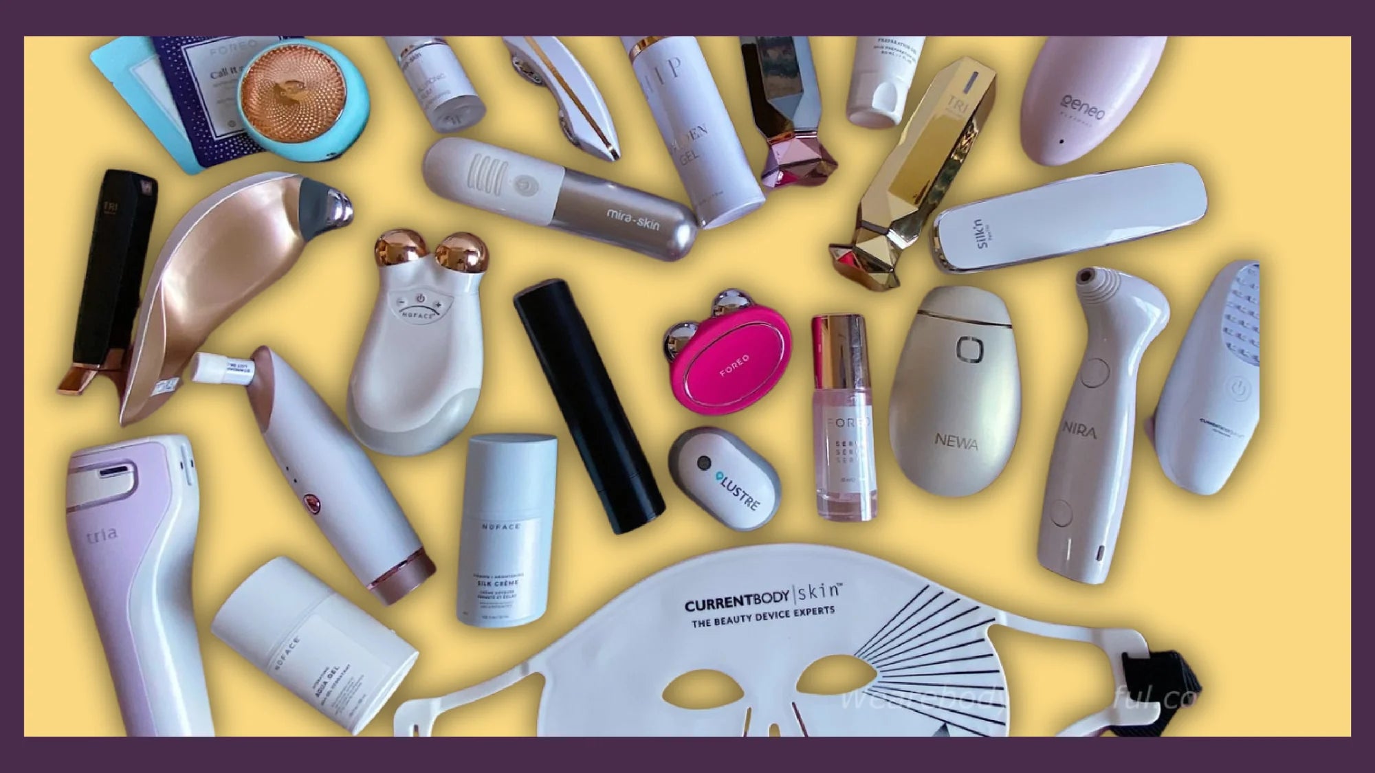 An array of at-home beauty devices.